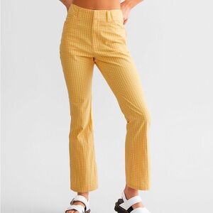 RVCA Lilikoi Gingham Kennedy Pant Yellow Pink Indie Coastal Size 26